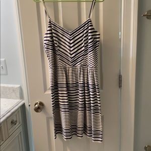 Blue & white striped dress